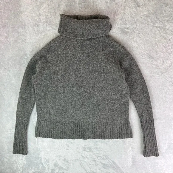 Moth Anthropologie Turtleneck Sweater Women's Small Grey Wool Blend Knit Minimal - Picture 10 of 16